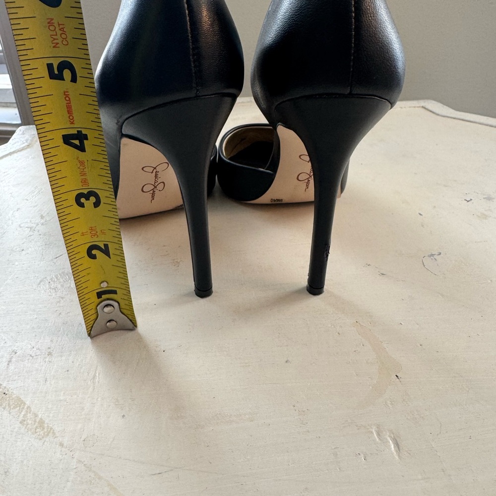 Black Leather D’Orsay Heels - Picture 5 of 6